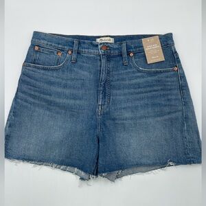 Madewell High-Rise Denim Jean Shorts Size 32 NWT Summer Raw Hem Cutoffs